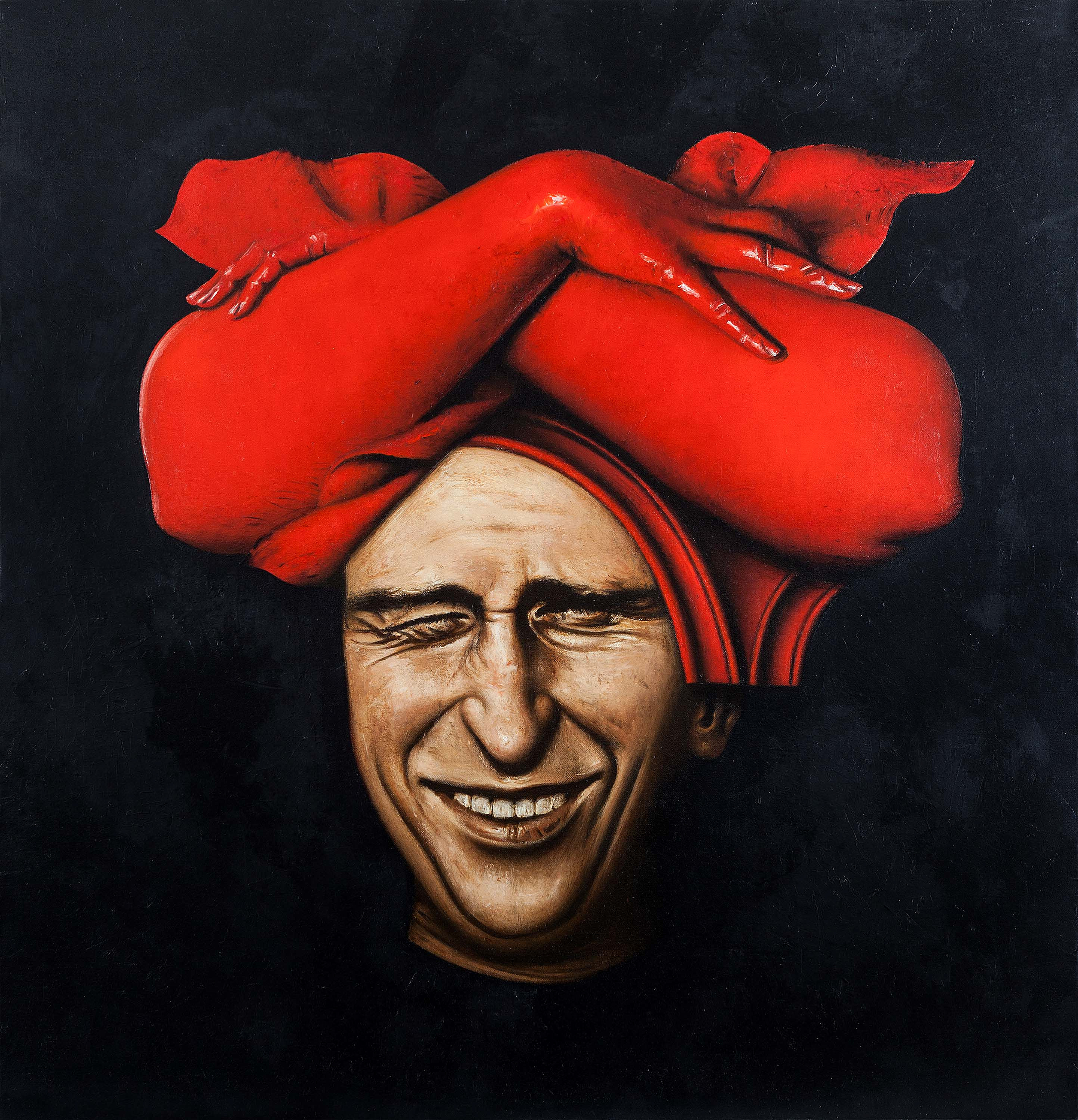 РУКИ ХУДОЖНИКА ПО ЛОКОТЬ В КРАСНОЙ КРАСКЕ